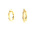 A pair of 14k gold-filled Hoops Earrings with a 1-inch round textured design, showcased against a white background.